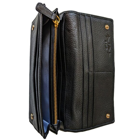 Osgoode Marley Leather Women's Long Wallet with Brass Snap New - Picture 4 of 13